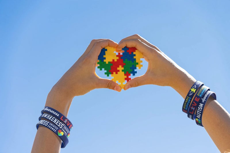 Inkstone (12-pack) Autism Awareness Bracelets - Wholesale Bulk Pack of 1 Dozen Silicone Wristbands in Adult Unisex Size - Image 5